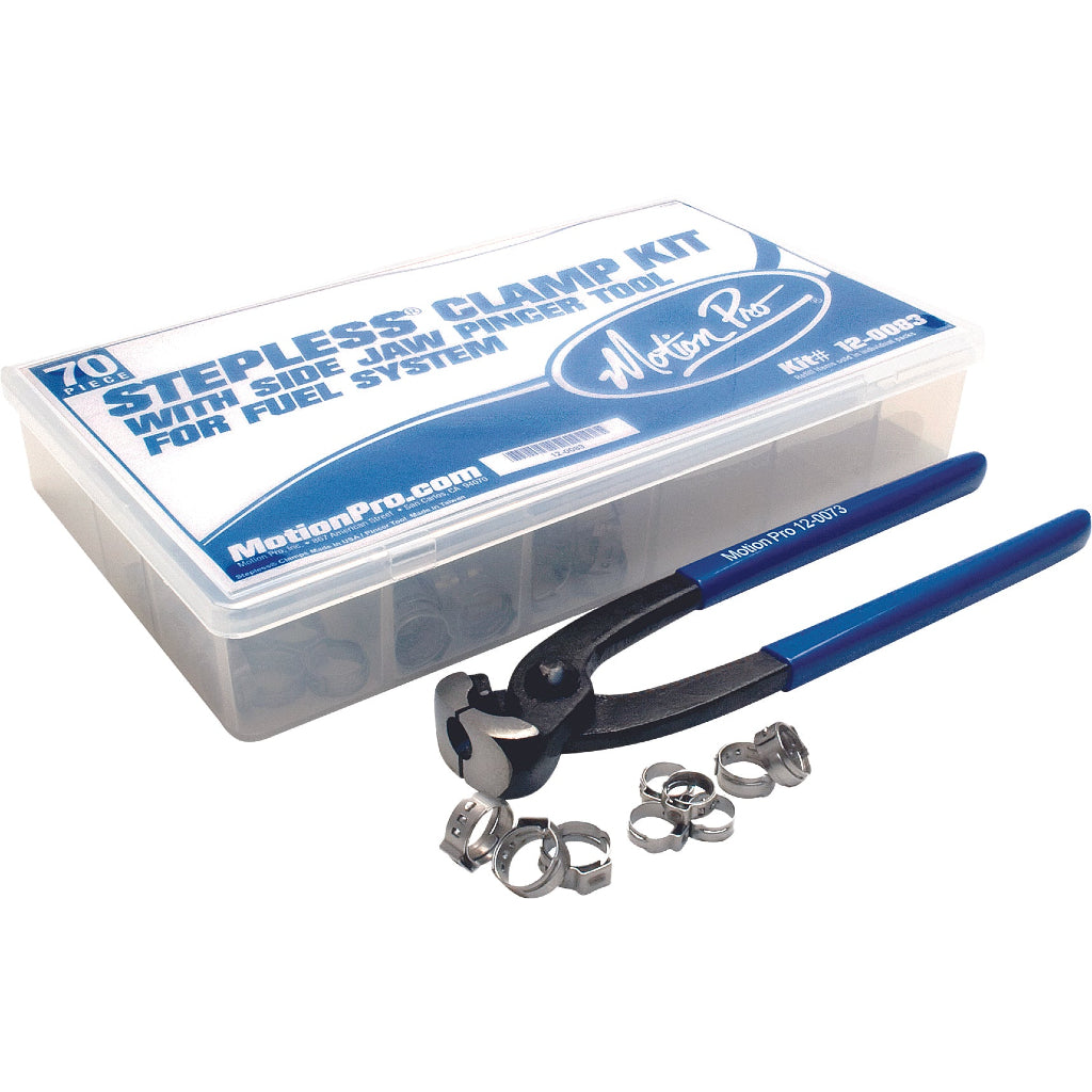 Motion Pro 80-Piece Stepless Clamp Fuel Line Fittings Kit with Pincer Tool