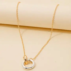 Silver Hoop Pendant Necklace - Two Blondes Boutique