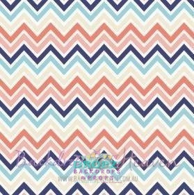 coral and navy chevron pattern