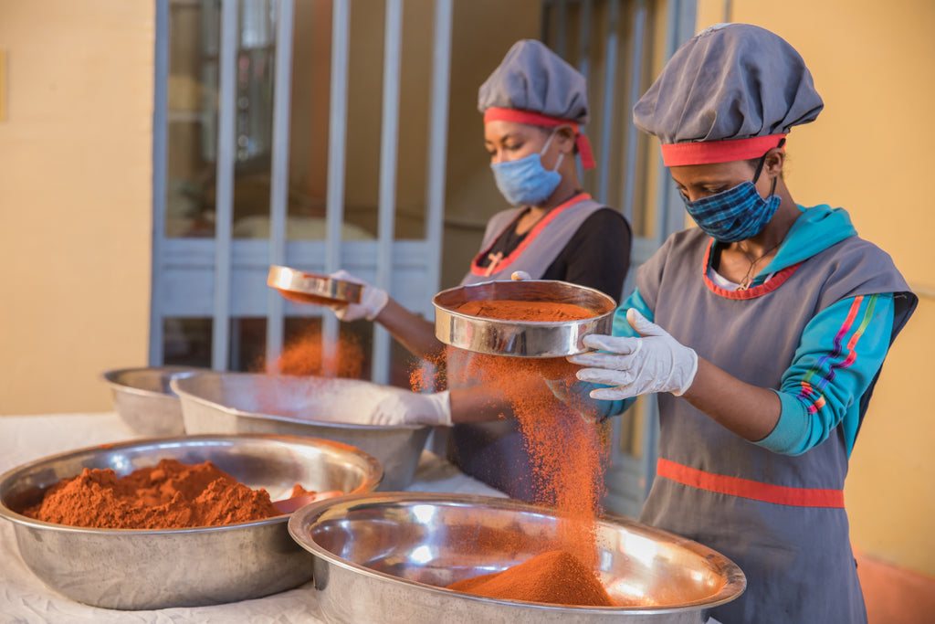 Women Sifting Berbere Spice