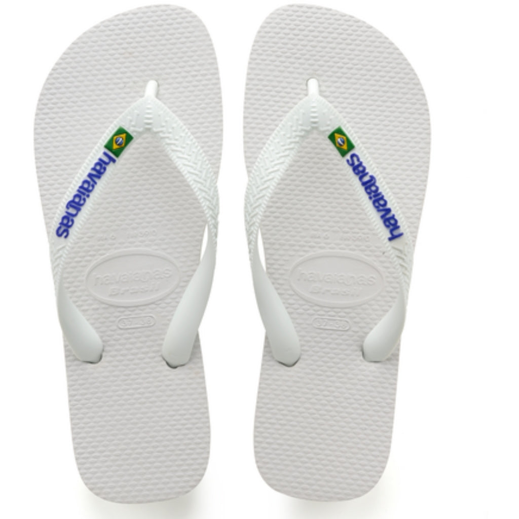 Se Havaianas Slippers Unisex Brazil Logo 4110850 - White hos Klædeskabet.dk