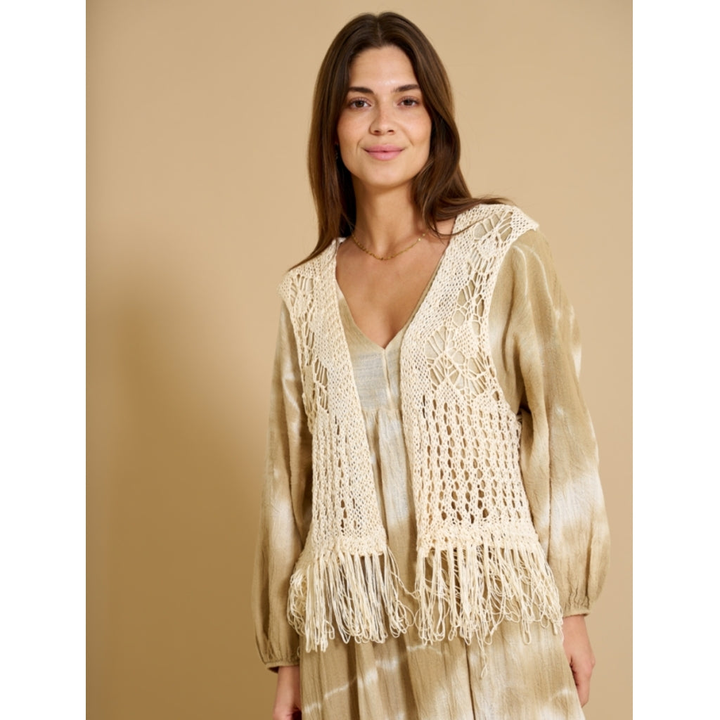 Marta du chateau dame vest 473 - Plain beige