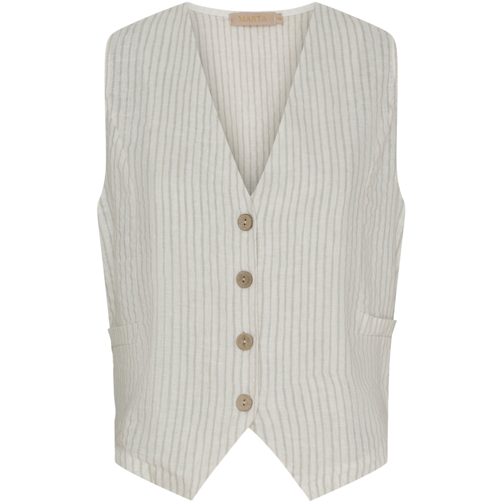 Marta Du Chateau dame vest MdcEdel - Stripe Grey