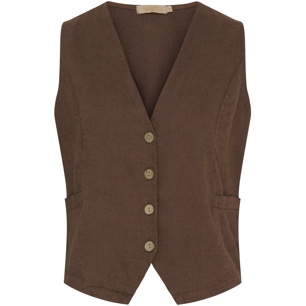 Marta Du Chateau dame vest MdcKatarine - Cold brown