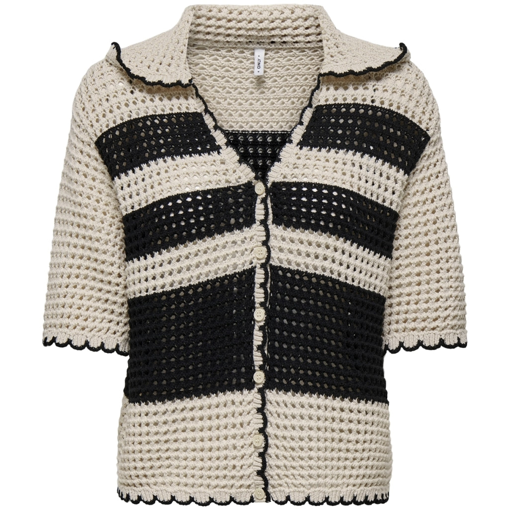 Billede af ONLY dame cardigan ONLLUCIE - Ecru W. Black