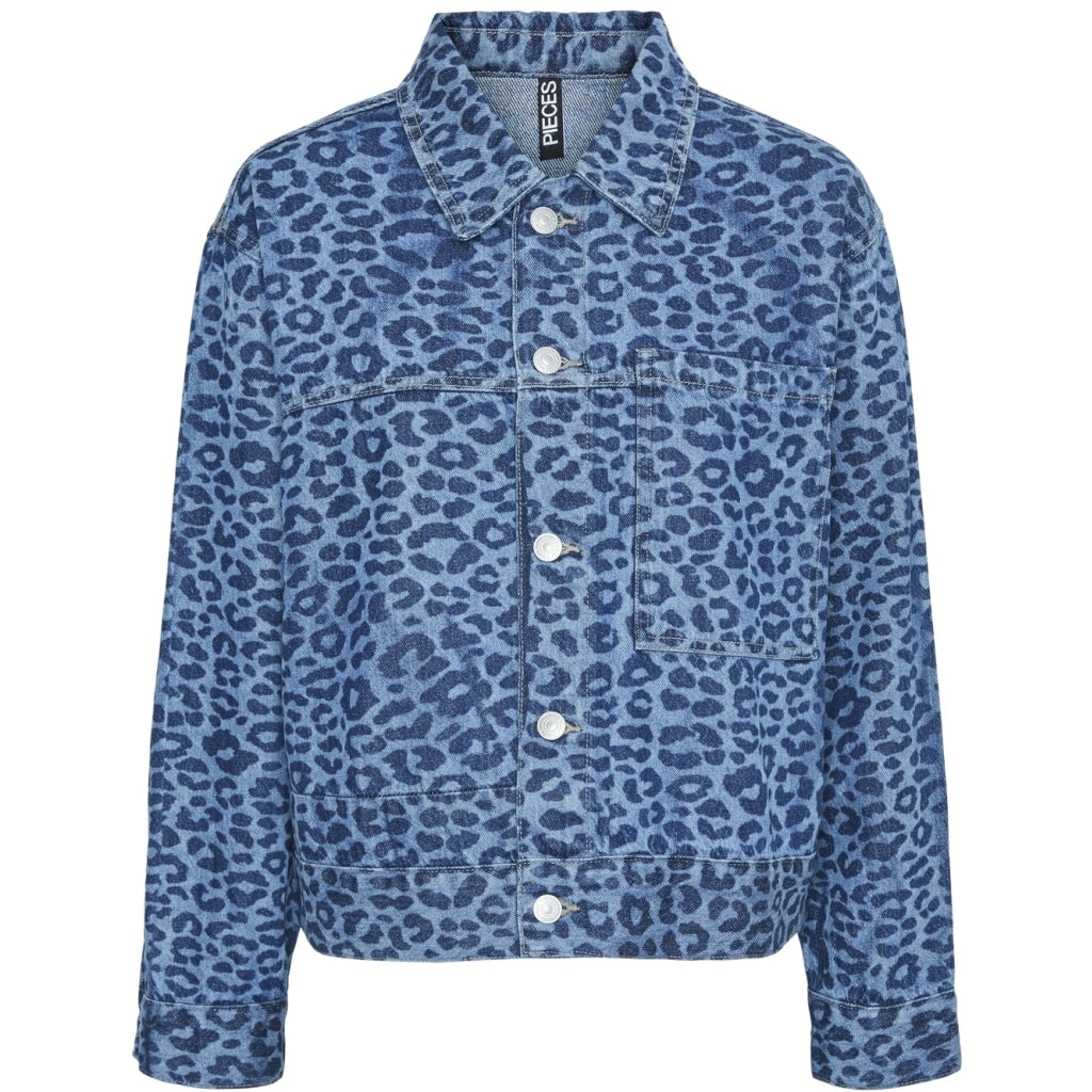 Pieces Dame Jakke Pcnova Dark Blue Denim Leo