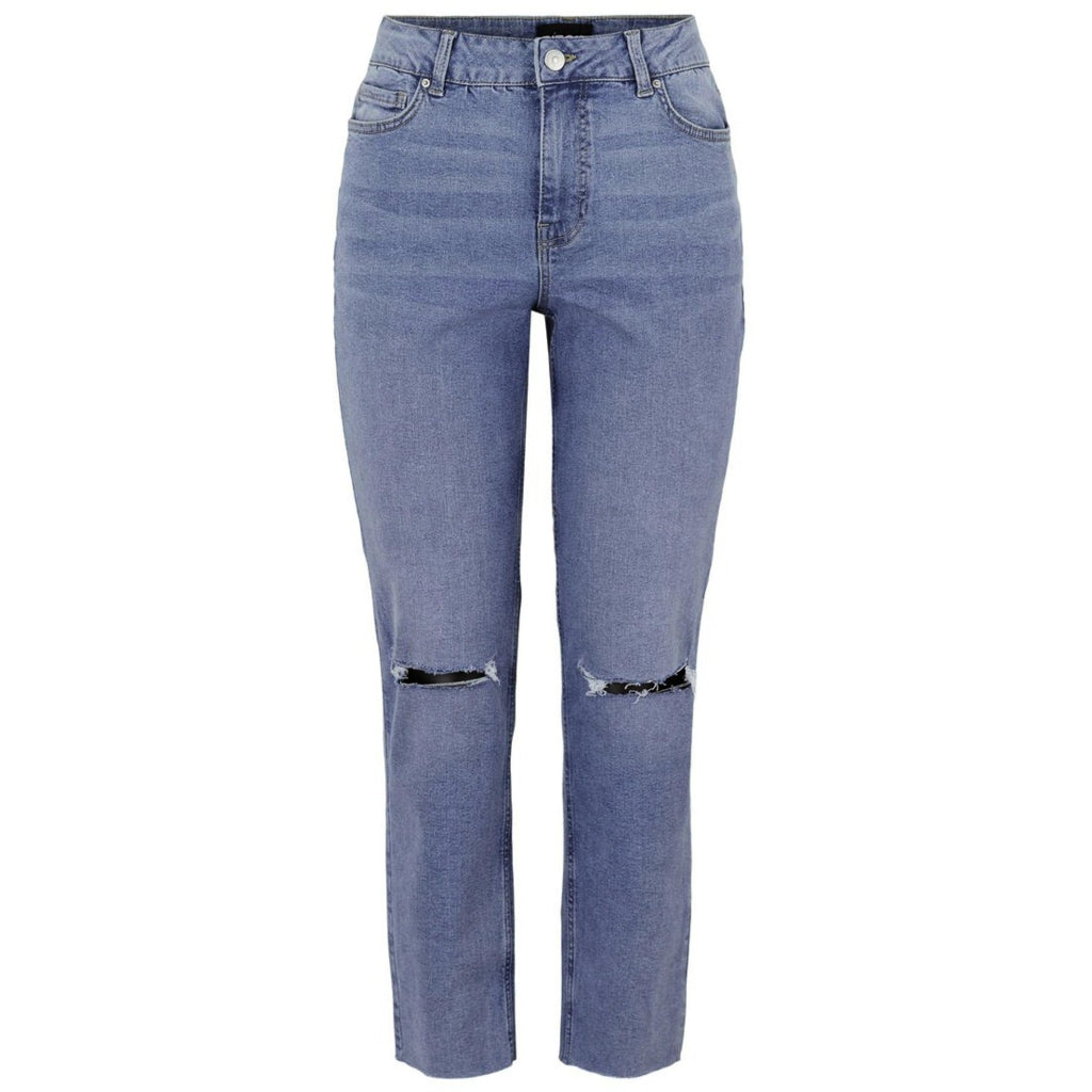 Se PIECES dame jeans PCLUNA - Medium blue denim hos Klædeskabet.dk