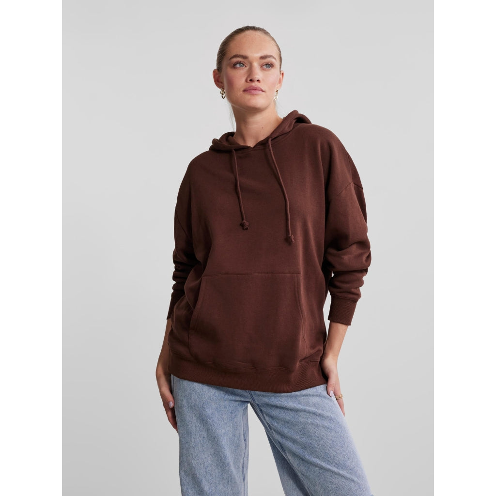 PIECES dame oversized hoodie PCCHILLI - Chicory Coffee