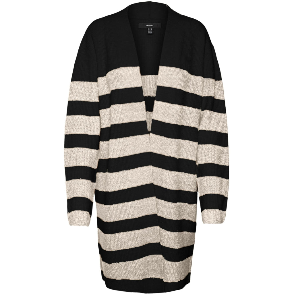 10: VERO MODA dame cardigan VMPHILINE - Black W. BIRCH MELANGE