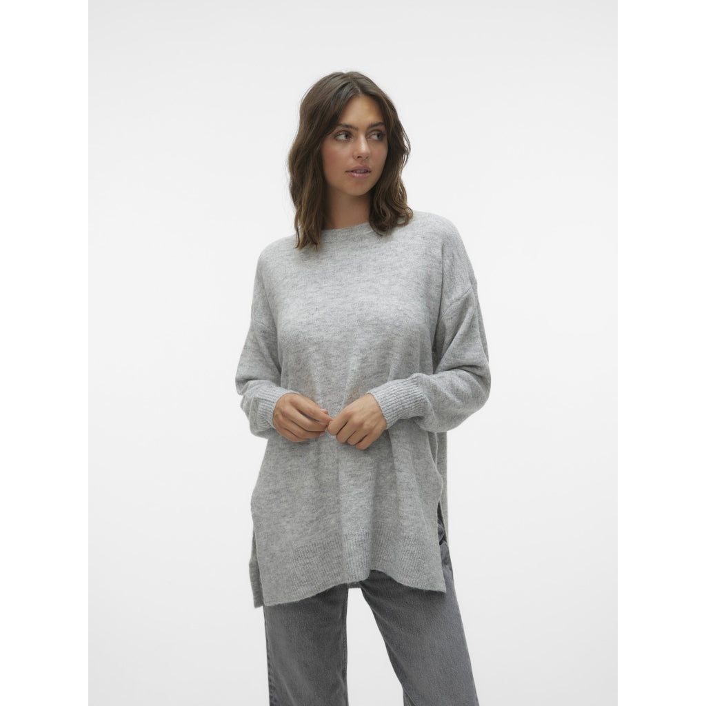 VERO MODA dame pullover VMFILUCA - Light Grey Melange