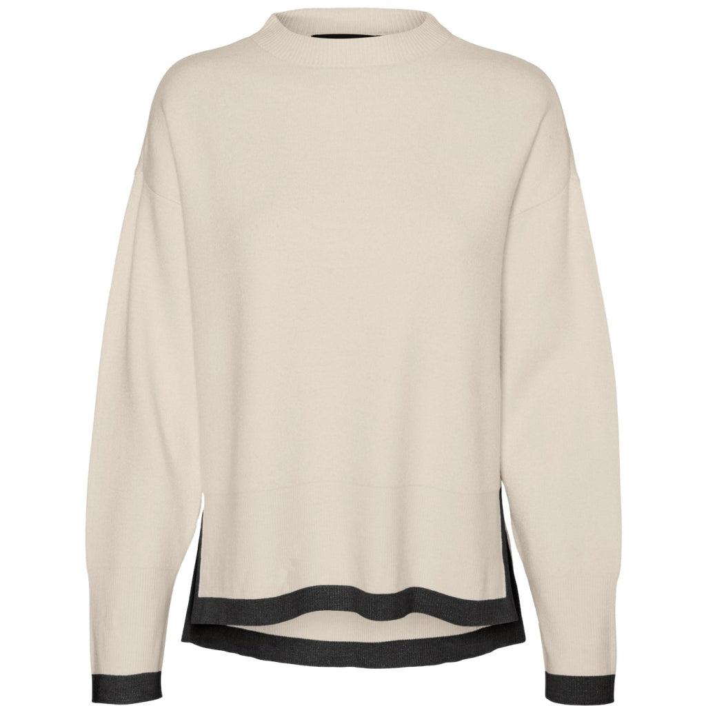 VERO MODA dame strik VMSABA - Birch W BLACK CONTRAST