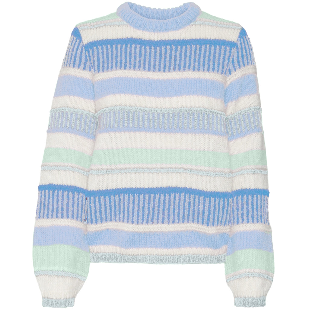 4: VERO MODA dame sweater VMNEWEMBRACE - Dutch Canal W.SILT GREEN/BIRCH/CLEARWATER/BONNIE B