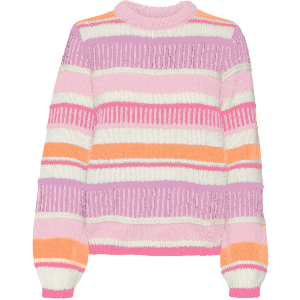 5: VERO MODA dame sweater VMNEWEMBRACE - Parfait Pink TANGERINE/BIRCH/PINK COSMOS/PASTEL LA