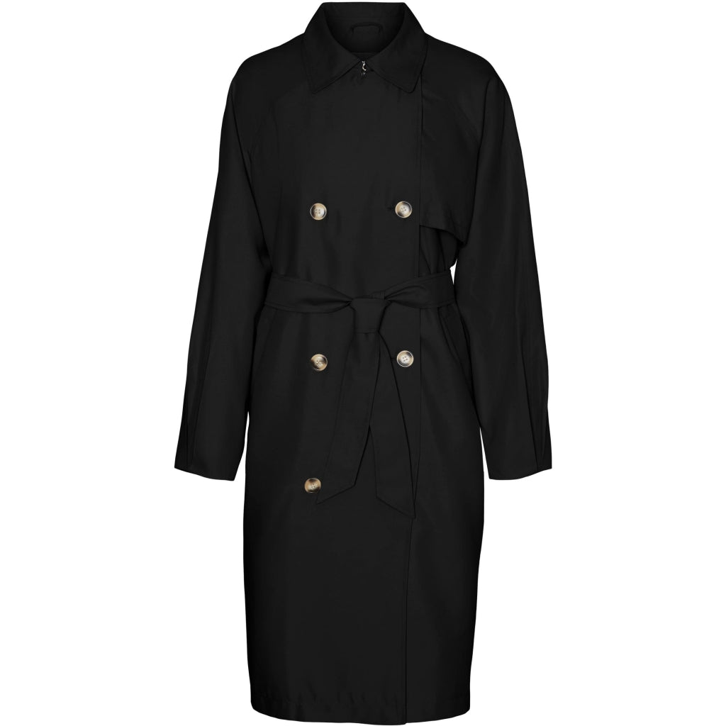 #3 - VERO MODA dame trenchcoat VMDOREEN - Black