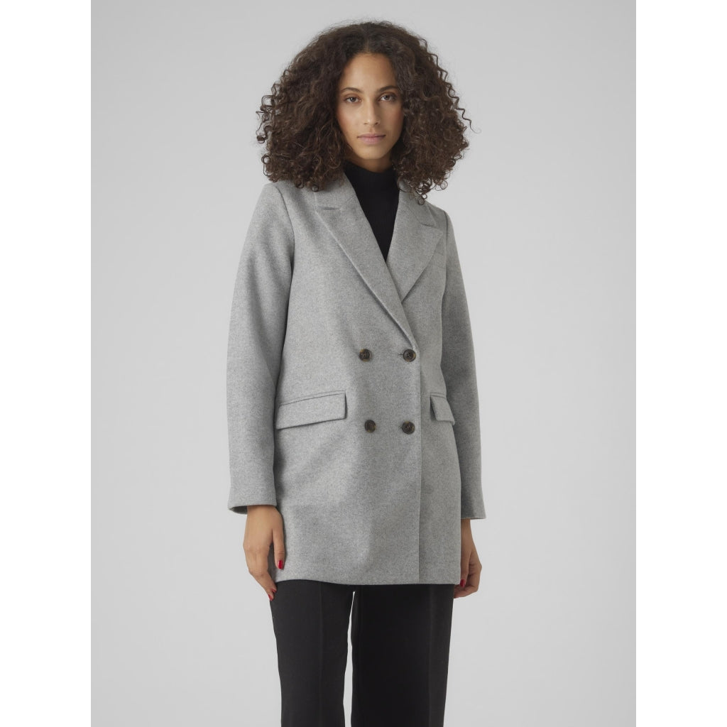 Se Vero Moda dame jakke VMVINCEAURA - Light Grey Melange hos Klædeskabet.dk