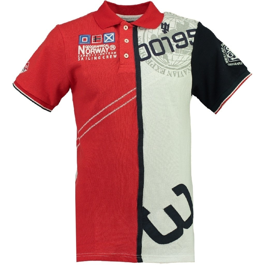 #2 - GEOGRAPHICAL NORWAY POLO Herre KAPCODE - Red/White