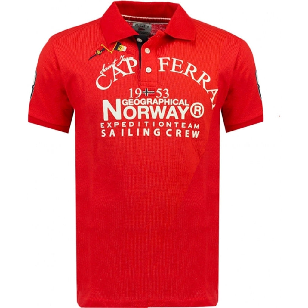 10: Geographical Norway herre polo Korsail - Red