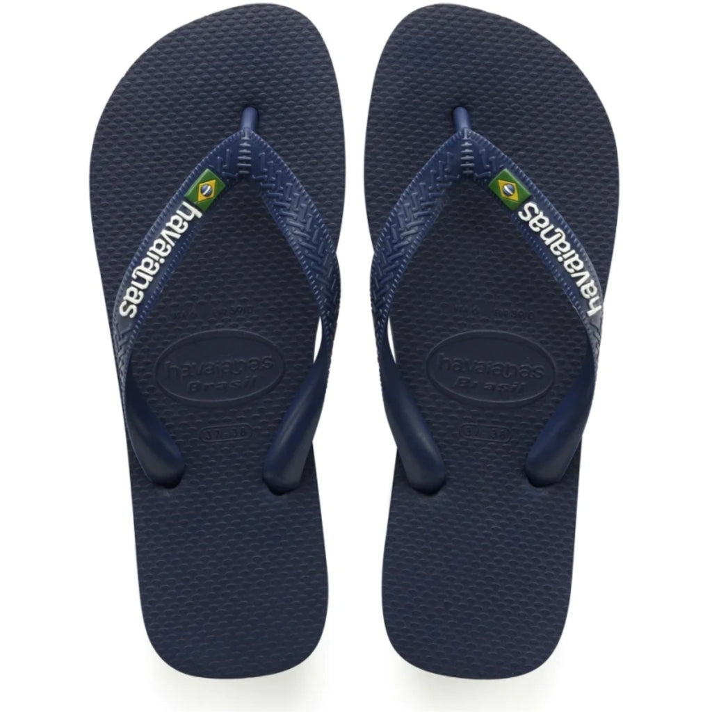 Se Havaianas Slippers Unisex Brazil Logo 4110850 - Navy Blue0555 hos Klædeskabet.dk