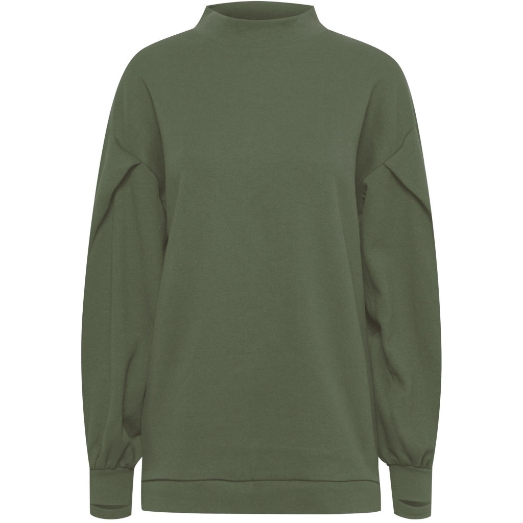 #2 - ICHI dame sweatshirt IHAZANI - Deep Lichen Green