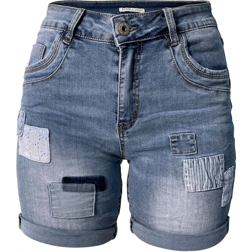 Billede af LOLA dame shorts med lapper - Denim