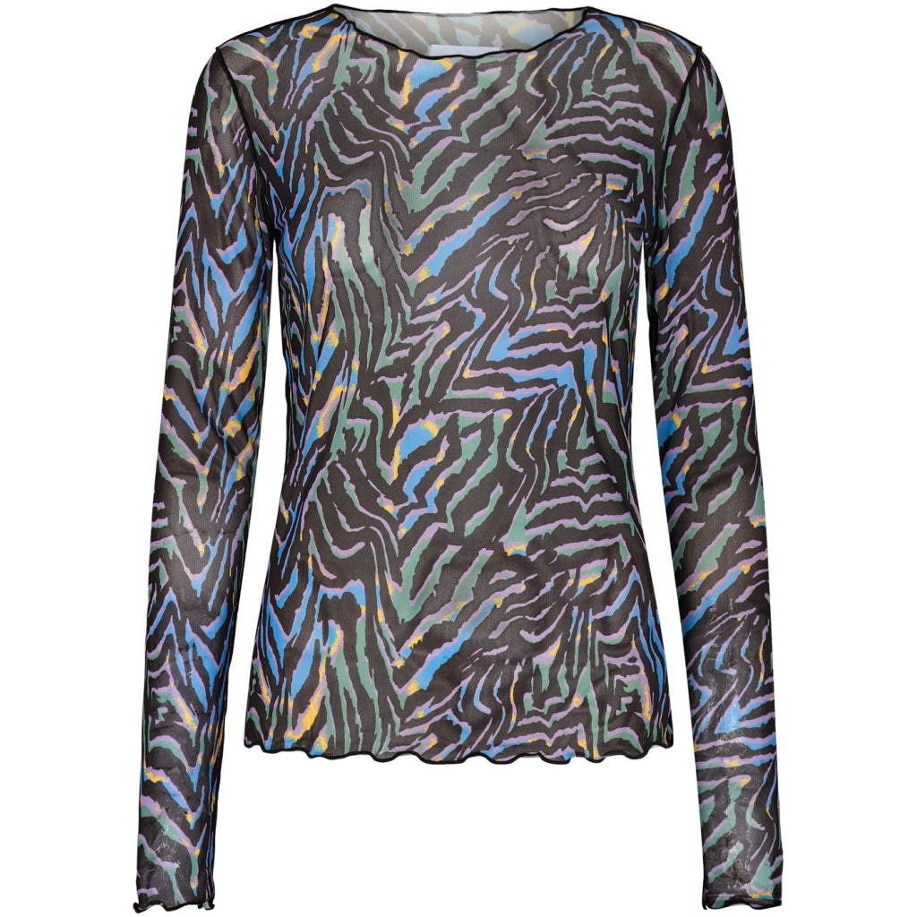 Liberte dame langærmet mesh top 4086 - Colorful Zebra