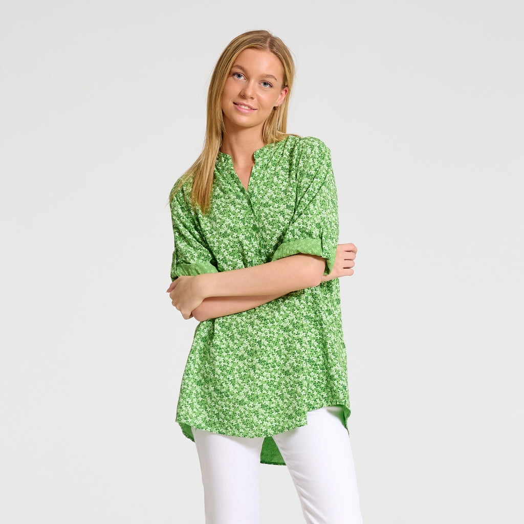 Marta Du Chateau dame skjorte 226 - Green Flower
