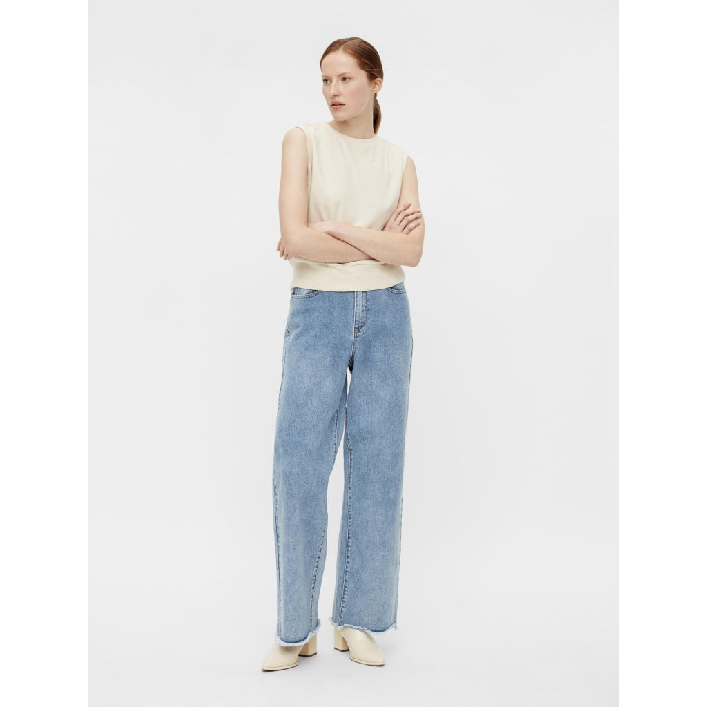 Billede af Object dame bukser OBJSAVANNAH - Light Blue Denim