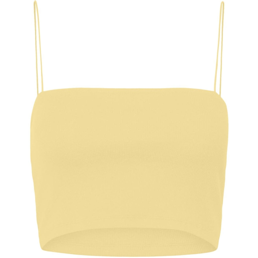 PIECES cropped strop top pcmille - Mellow Yellow