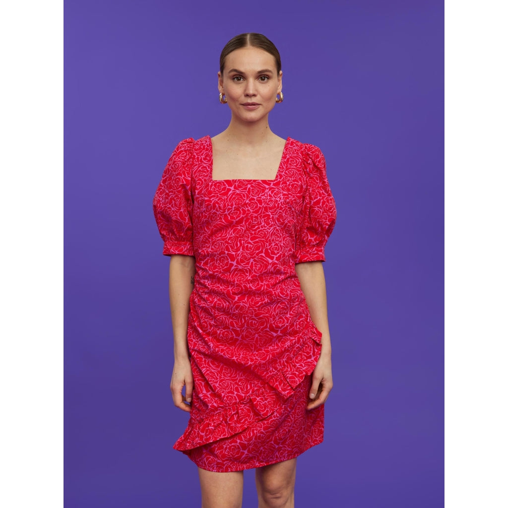 Billede af Vero Moda dame kjole VMALASKA - Flame Scarlet FLOWERS
