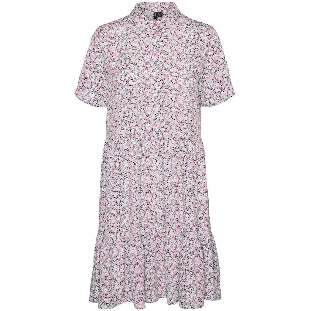 Se Vero Moda dame kjole VMDINA - Phlox Pink Flowers hos Klædeskabet.dk