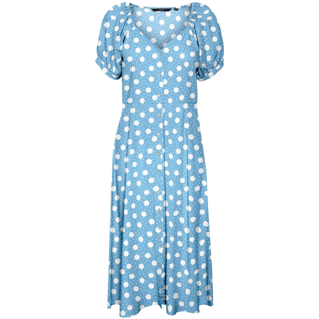 Vero Moda dame kjole VMJESMILO – Blue Bell Snow White Dots