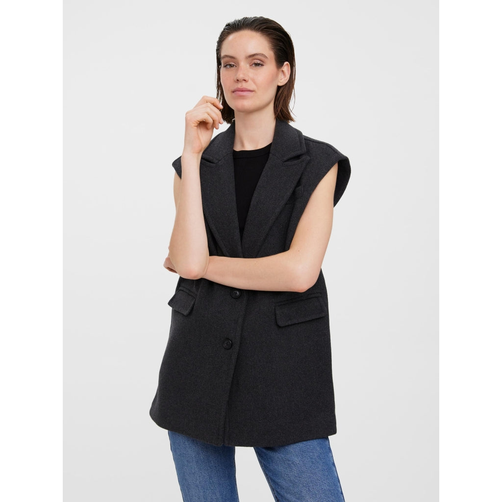 Billede af Vero Moda dame vest VMEDNA - Dark grey melange