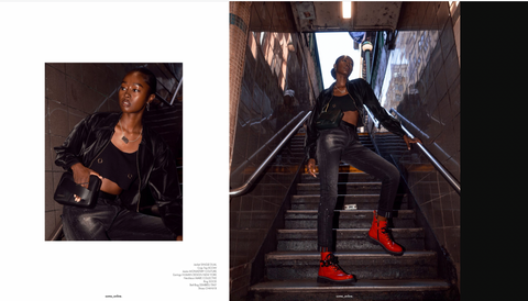 Published red Paris boots