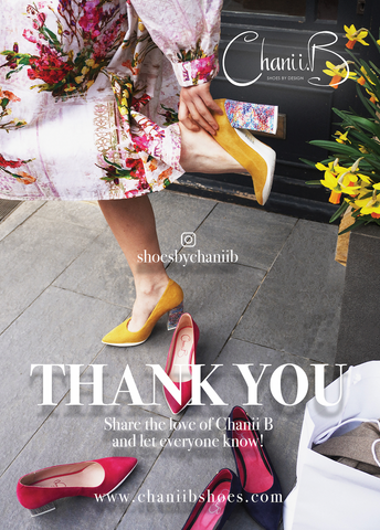 Thank you note from ChaniiB Shoes