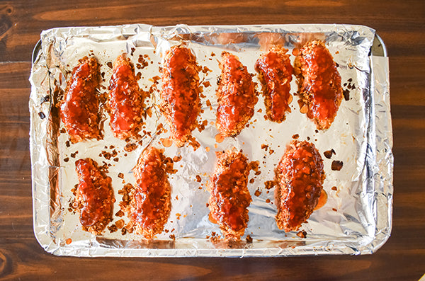 crispy chili chicken tenders glazed with chugwater chili red pepper jelly