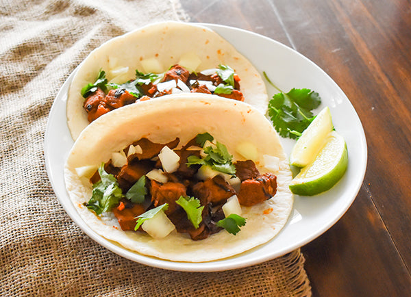 easy stovetop steak tacos on plate