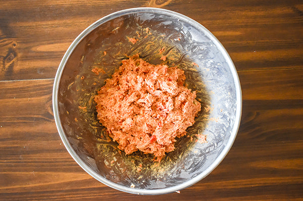 spicy cream cheese sausage ball dough in bowl