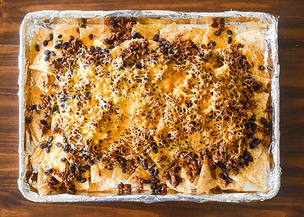 nachos baked until cheese is melted