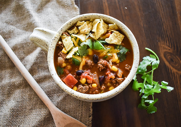 taco soup in bowl