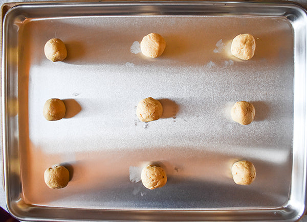 cornmeal short bread cookie dough on cookie sheet