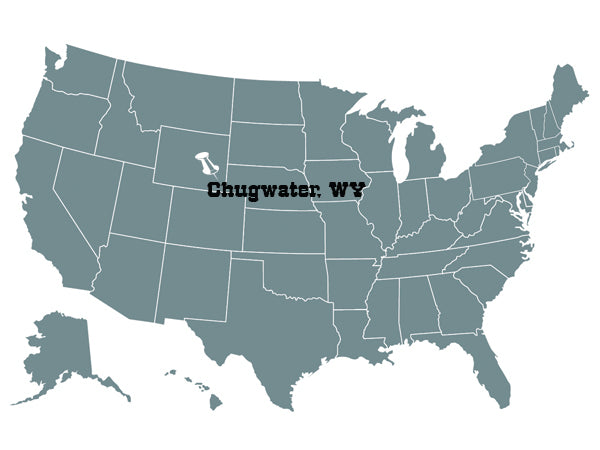 map of usa with chugwater marked on it