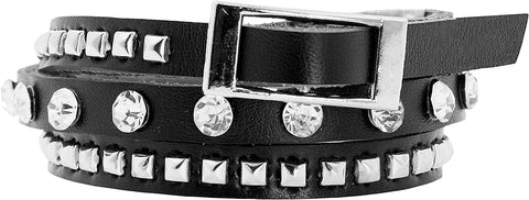 Mandala Crafts Leather Wrap Bracelets for Women & Teens – Rhinestone Metal Studded Wrap Leather Bracelet for Women Girls - Yellow Multilayer Leather Bracelet