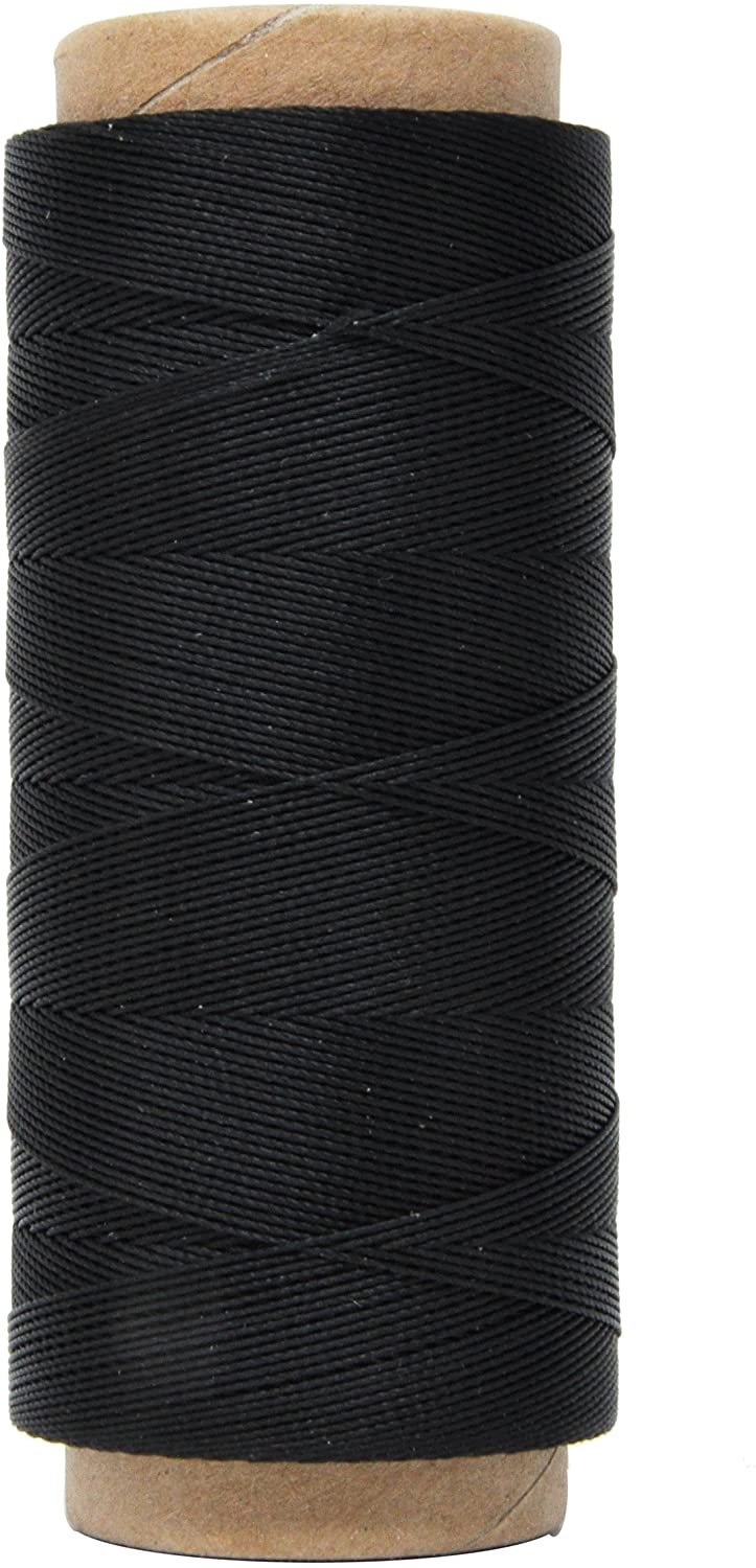 Round Waxed Thread for Leather Sewing - Leather Thread Wax String Polyester Cord for Leather Craft Stitching Bookbinding by Mandala Crafts