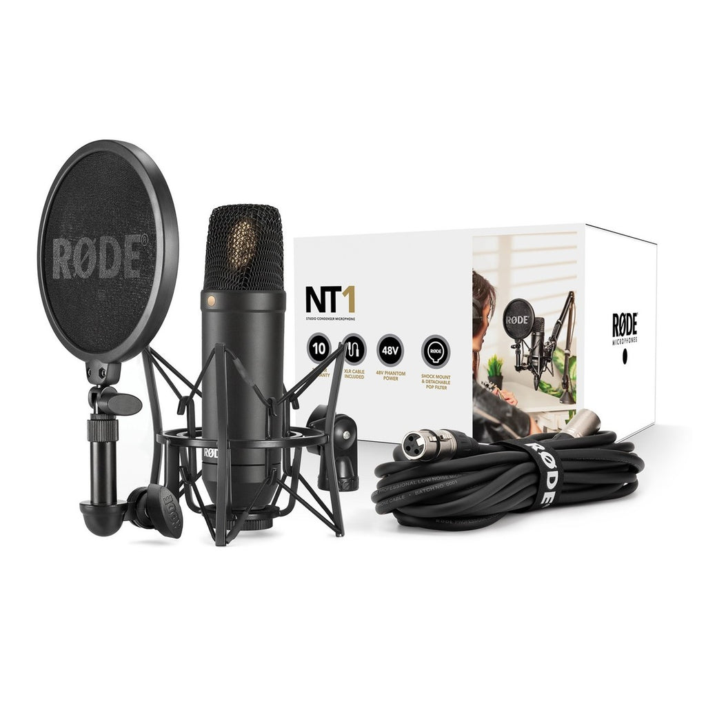 Rode NT1 Kit Condenser Microphone, with Shock Mount and Pop Filter |  Audiosaurus