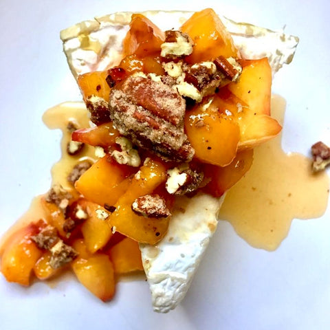 Peach and Honey Brie with Candied Pecans