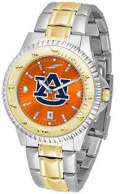 Auburn Tigers Men's Competitor Stainless Steel AnoChrome Two Tone Watch - Gridiron Thunder Sports