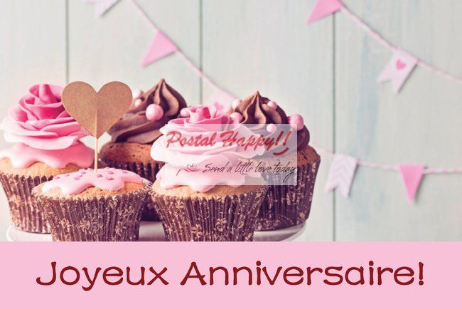 Joyeux Anniversaire Postcard Postal Happy