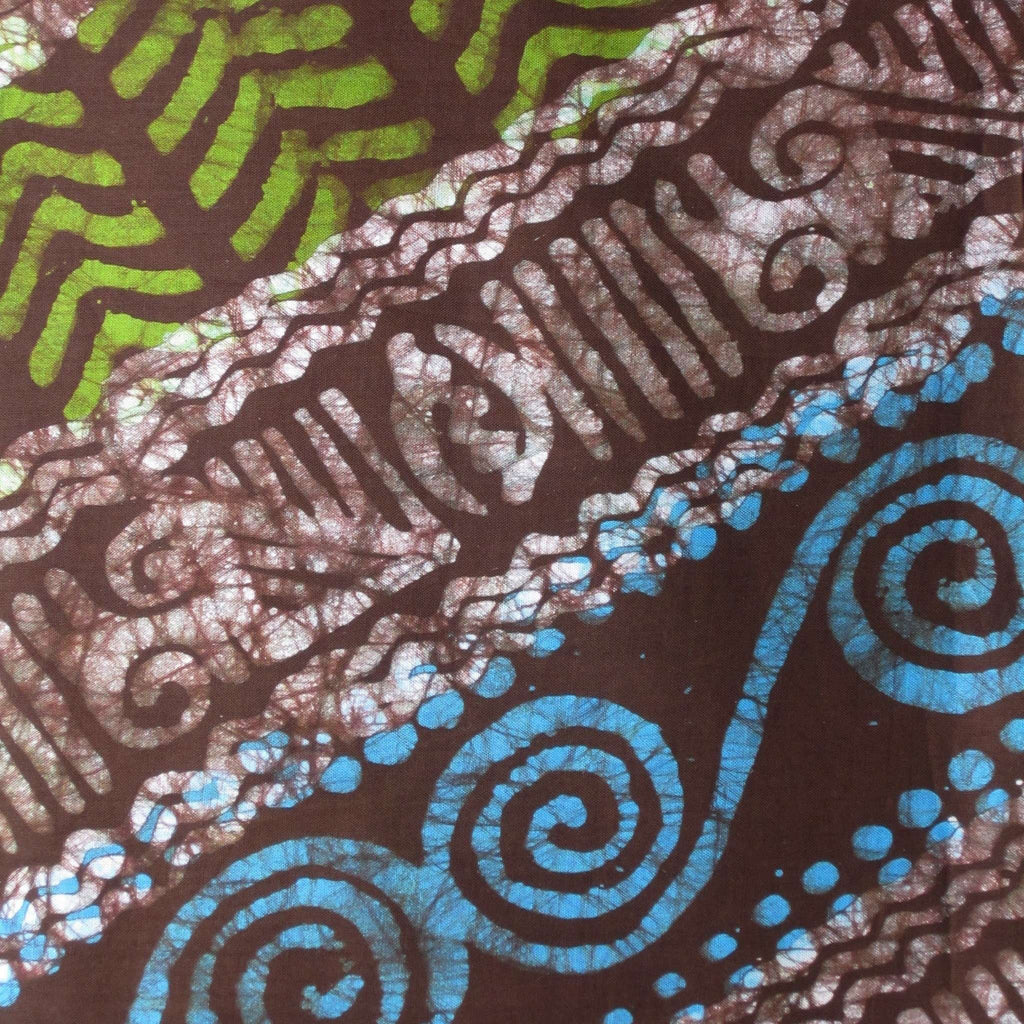 Fair Trade Spiral Design African Wax Batik Fabric  Ananse 