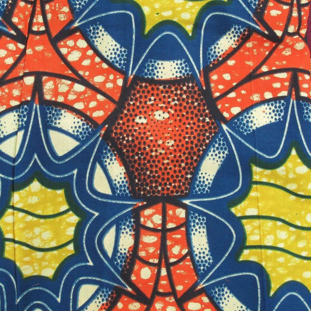 Afrocentric Abstract African  Wax  Print Ananse Village