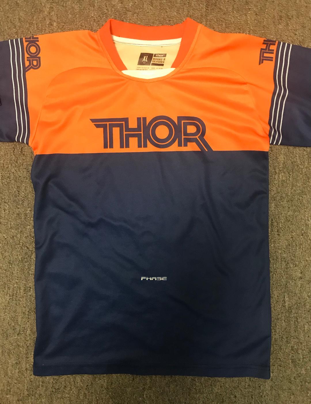 navy blue and orange jersey